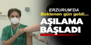 Erzurum'da sağlık personeline CoronaVac aşısının ilk dozu yapılmaya başlandı