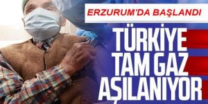 Erzurum’da Bakımevinde kalan yaşlılar aşılanmaya başlandı