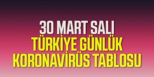 30 Mart Salı koronavirüs tablosu