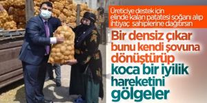 Hilvan Kaymakamı'nın patates çuvalı ile pozu tepki çekti