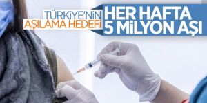 Türkiye'nin aşılama hedefi: Her hafta 5 milyon aşı