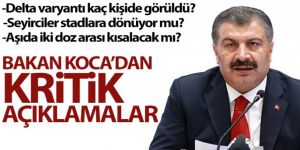 Bakan Koca'dan önemli delta varyantı açıklamaları