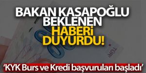 "KYK Burs ve Kredi başvuruları başladı."