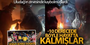 Uludağ'ın zirvesinde -10 derecede çorap ve kıyafetlerini yakarak hayatta kaldılar