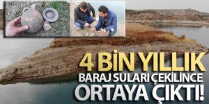 Baraj suları çekilince 4 bin yıllık höyük ortaya çıktı