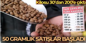 Esnaf tabelasına 50 gram kahve fiyatını da ekledi