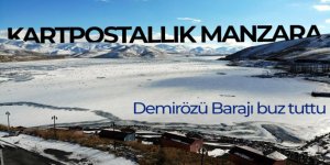 Donan baraj gölünün manzarası kartpostallık görüntü oluşturdu