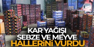 Kar yağışı sebze ve meyve hallerini etkiledi