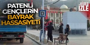 Patenli gençlerin bayrak hassasiyeti