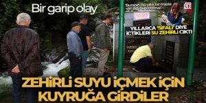 Rize'de sağlıksız çıkan ılıca suyundan su içmek için kuyruğa girdiler