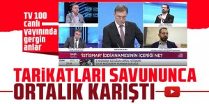 TV 100 canlı yayınında gergin anlar: Tarikatları savununca ortalık karıştı