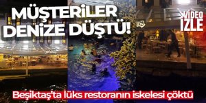 Beşiktaş'ta restoranın balkonu çöktü, denize düşenleri itfaiye kurtardı