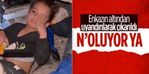 Enkazdan kurtarılan miniğin şaşkın halleri gündem oldu!