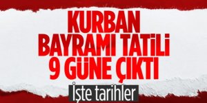 Cumhurbaşkanı Erdoğan açıkladı: Bayram tatili 9 güne çıkarıldı