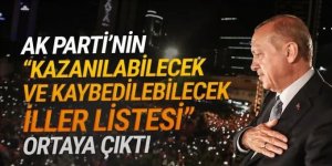 AK Parti'nin ''kazanılabilecek'' ve ''kaybedilebilecek'' iller listesi