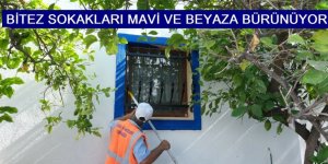 BİTEZ SOKAKLARI MAVİ VE BEYAZA BÜRÜNÜYOR