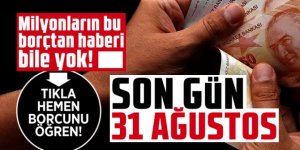 Milyonların bu borçtan haberi yok, son gün 31 Ağustos!