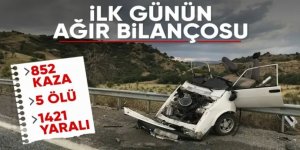 Tatilin ilk günü 852 trafik kazası meydana geldi