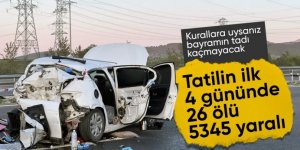 Bayramın 4 günlük kaza bilançosu: 26 ölü, 5 bin 345 yaralı