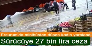 Erzurum'da minibüsten düşen kadın yaralandı!