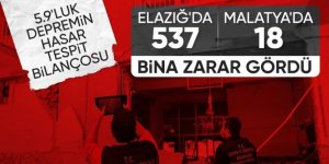 Malatya'daki depremde Elazığ’da 20 bina ağır hasar aldı