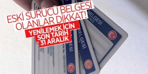 Sürücü belgelerini yenilemek için son tarih 31 Aralık